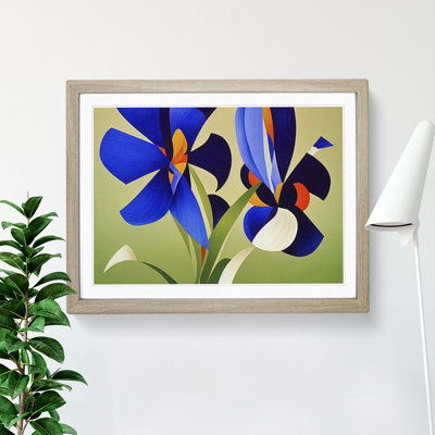Iris Flowers Abstract - Framed Print