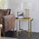 Ebron Contemporary Round End Table with Cross Legs in Oak & Gold