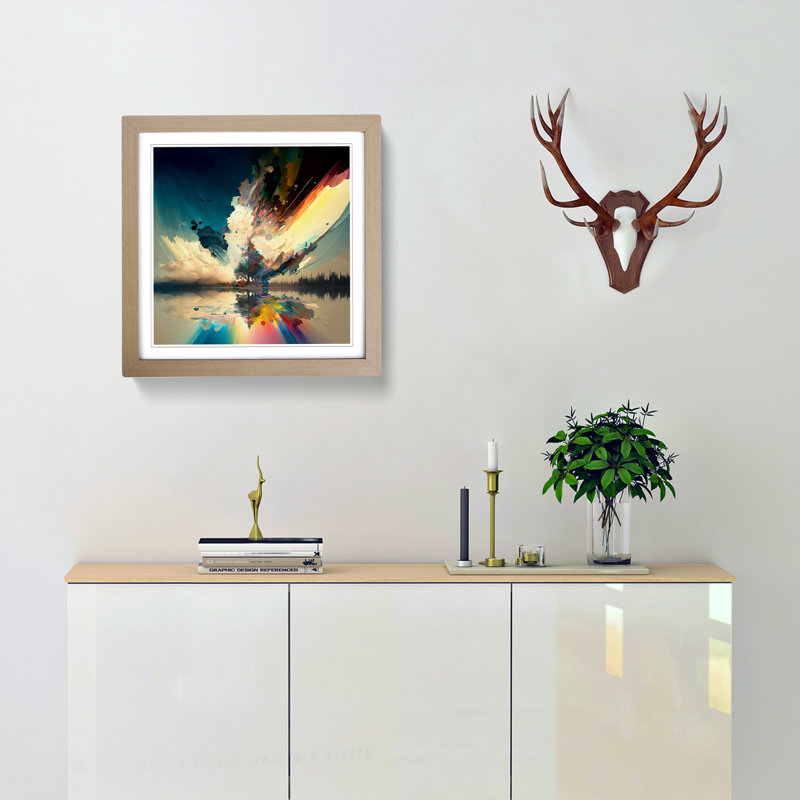 Prism Impressionism - Single Picture Frame Print on Wood, Oak