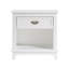 Table de chevet blanche 1pc avec tiroir de rangement et tablette inférieure-1687517399