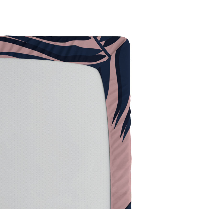 Drap-housse orange Ambesonne, Bleu nuit, rose pâle / floral, Drap-housse pour lit simple TG