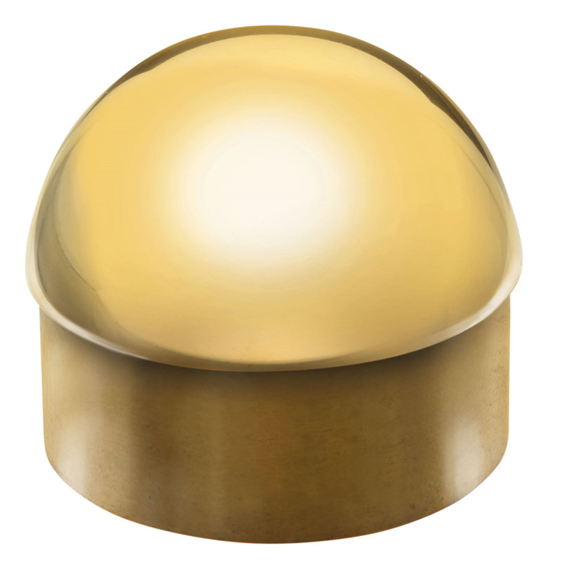 Embout demi-boule - Diamètre extérieur de 2 po, Laiton poli