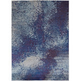 Groh Paras Abstract Contemporary Area Rug, Blue/Purple