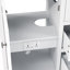 Meuble-lavabo double 84 po, 2 lavabos en céramique et comptoir en pierre reconstituée, meuble-lavabo avec rangement à 6 poignées en métal argenté et 6 tiroirs, blanc