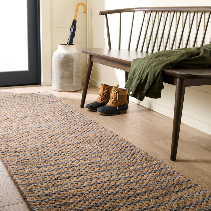 Martha Stewart 9526 Hand Tufted 40% Jute; 40% Wool; 20% Cotton Striped Rug, Runner 2'3" x 8'