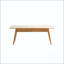 Table basse en chêne massif avec deux tiroirs et tablette de rangement