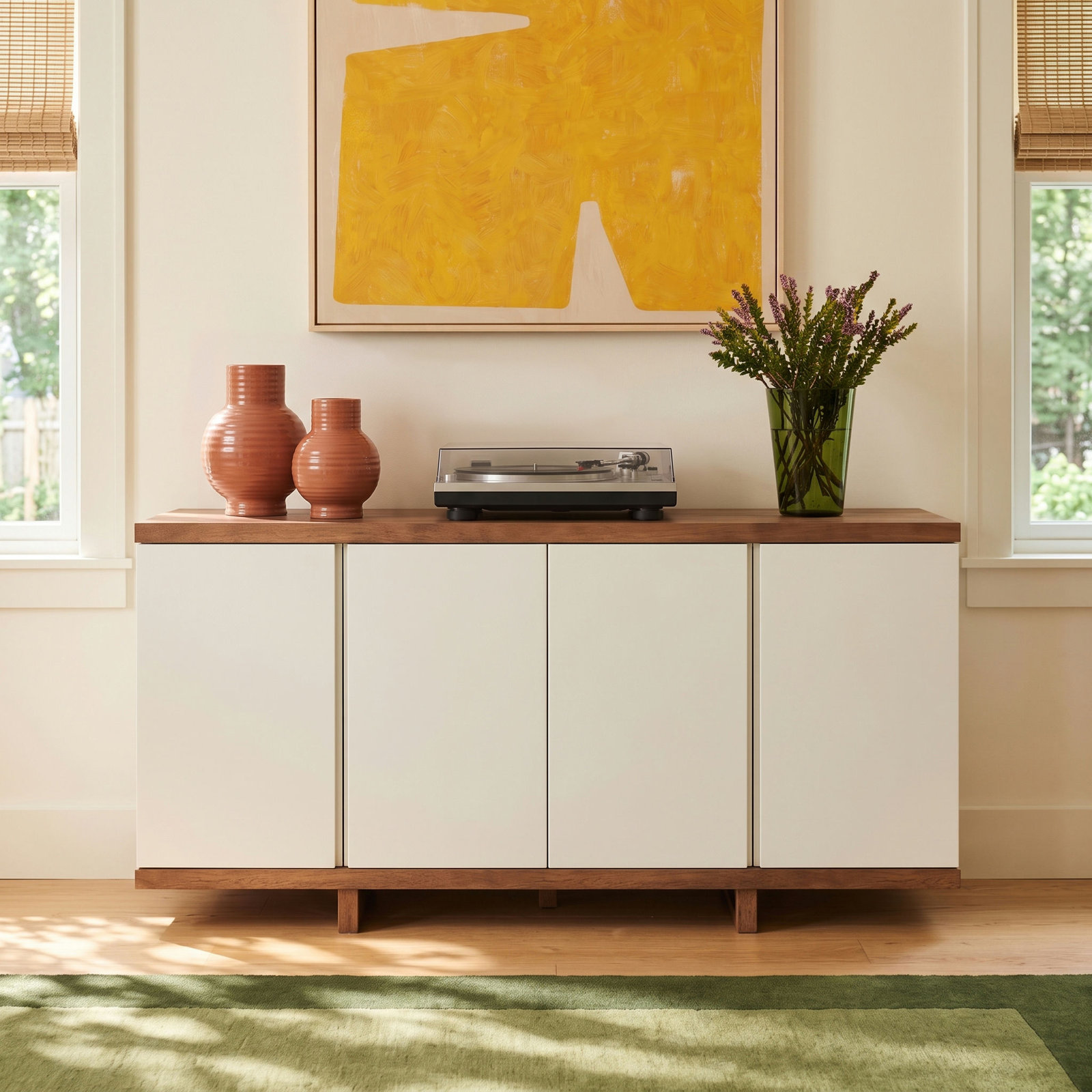 Pemberley 71'' Sideboard, Nogal/Off White