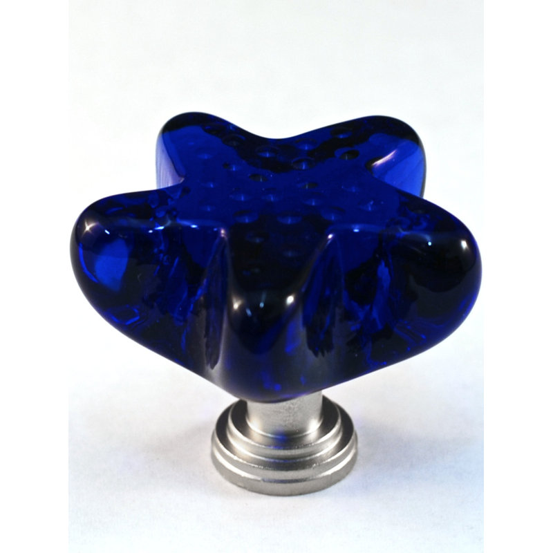 Poignée fantaisie 1 3/4 po, Laiton antique, Bleu