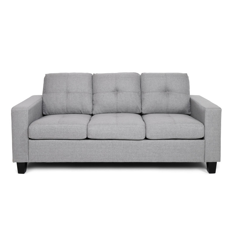 Trois avec pieds en bois - option de confort en tissu gris pour le salon