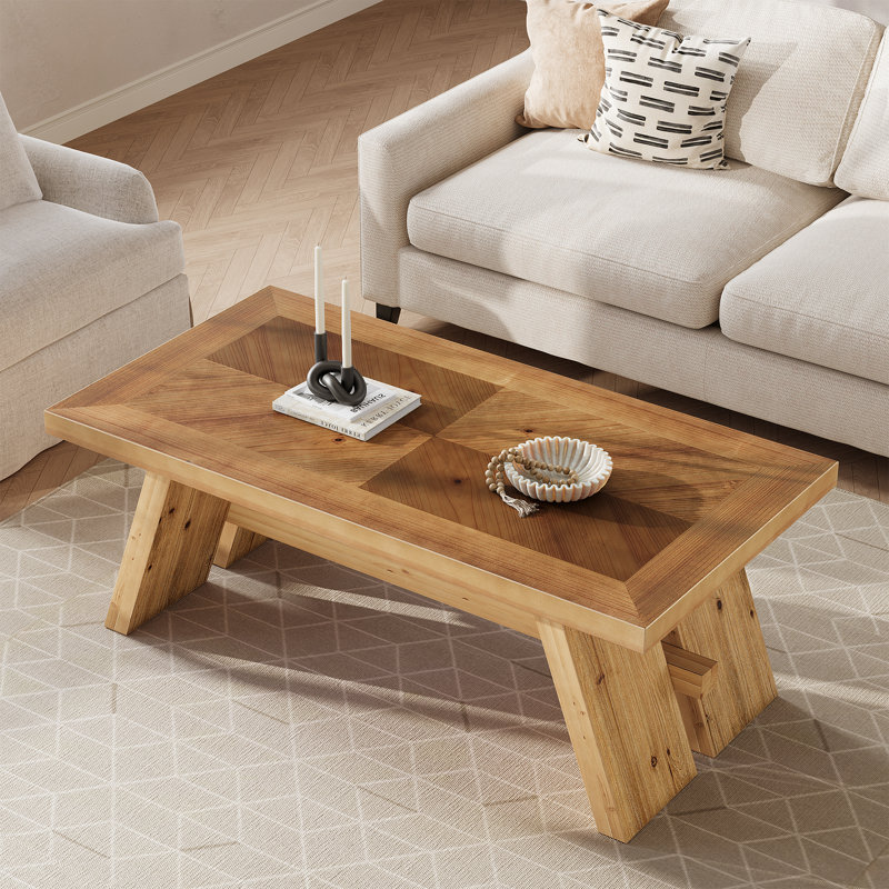47.24" Solid Wood Rectangle Coffee Table