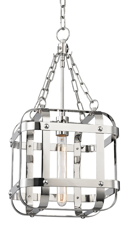 Luminaire suspendu géométrique à 1 lumière Colchester, Nickel poli