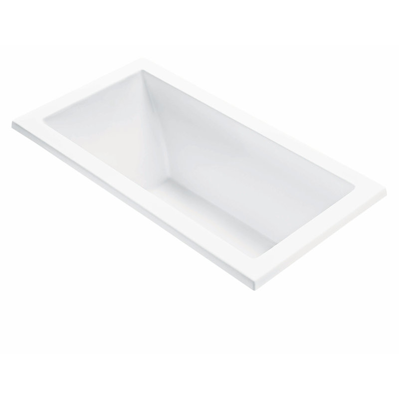 Andrea® 17 Soaking Acrylic Bathtub - 54 x 30, White, Undermount, 17.75" H x 54" W x 30" D