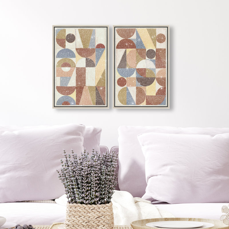 Tiled Set Set by Oliver Gal, 32"H x 22"W, Silver Floater Frame