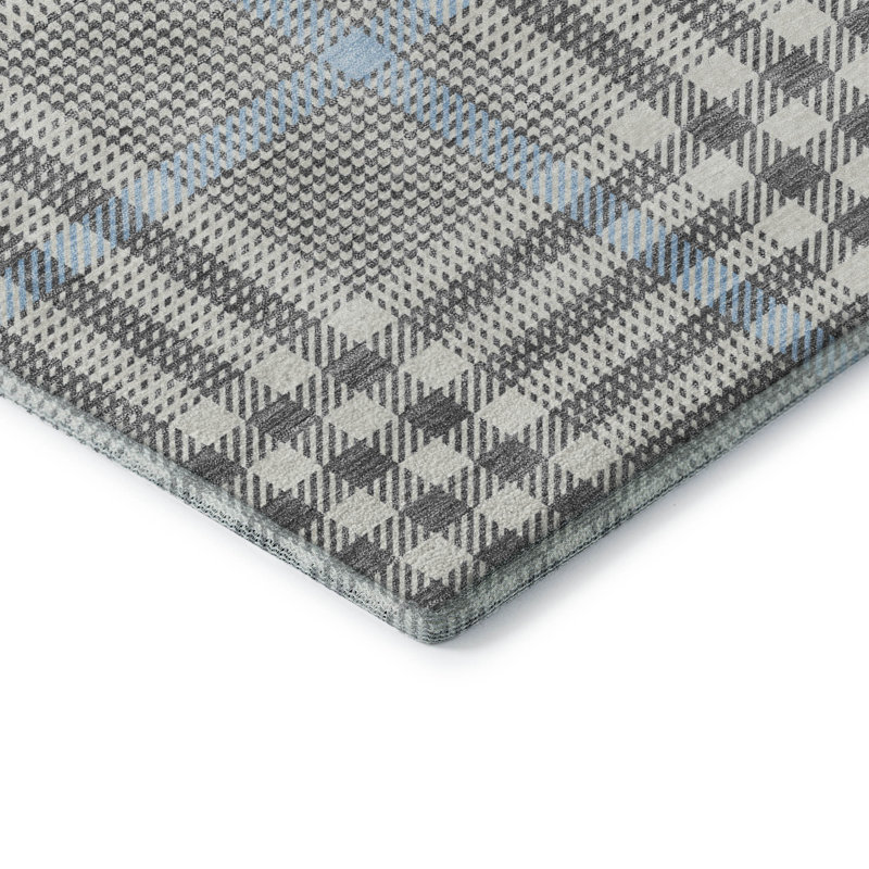 Tapis à carreaux Corry AMF1054 lavable à la machine de qualité supérieure, Rectangulaire 8 pi x 10 pi