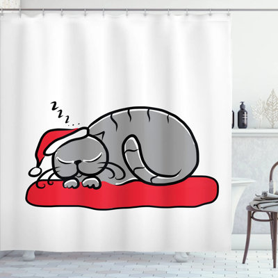 Rideau de douche Christmas Cat