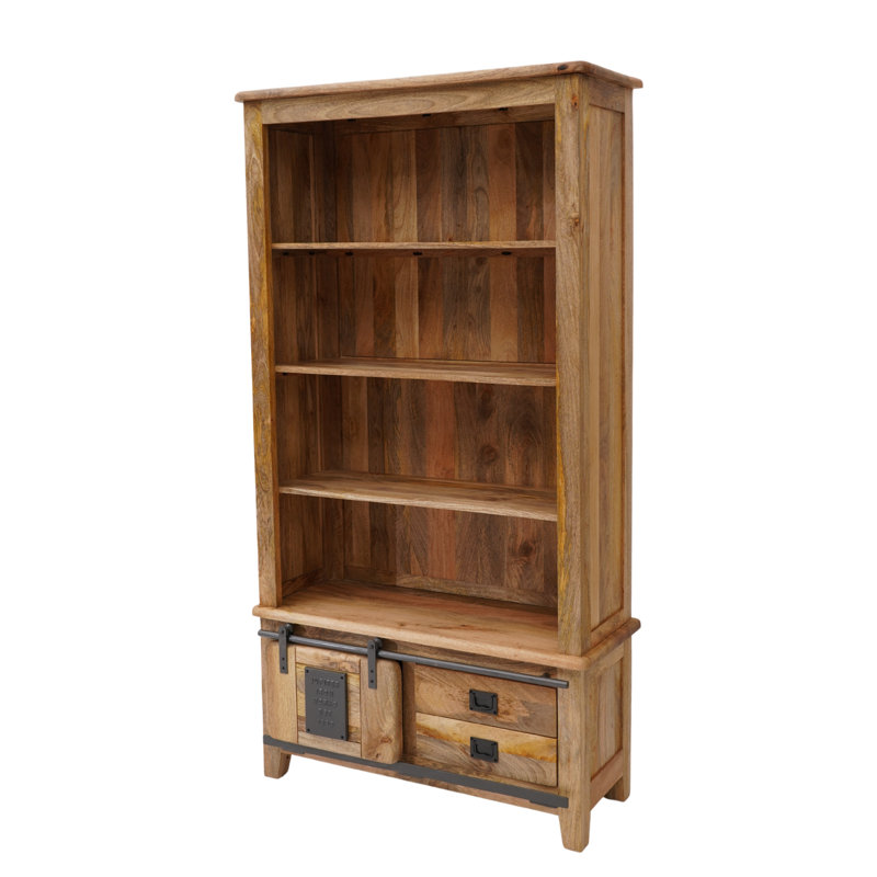 Acima 190 cm H x 100 cm W Solid Wood Standard Bookcase