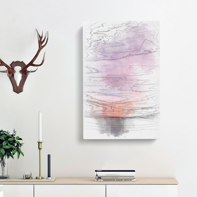 Sky Above the Mountain - Wrapped Canvas Drawing - Wrapped Canvas, 50cm H x 35cm W x 3cm D