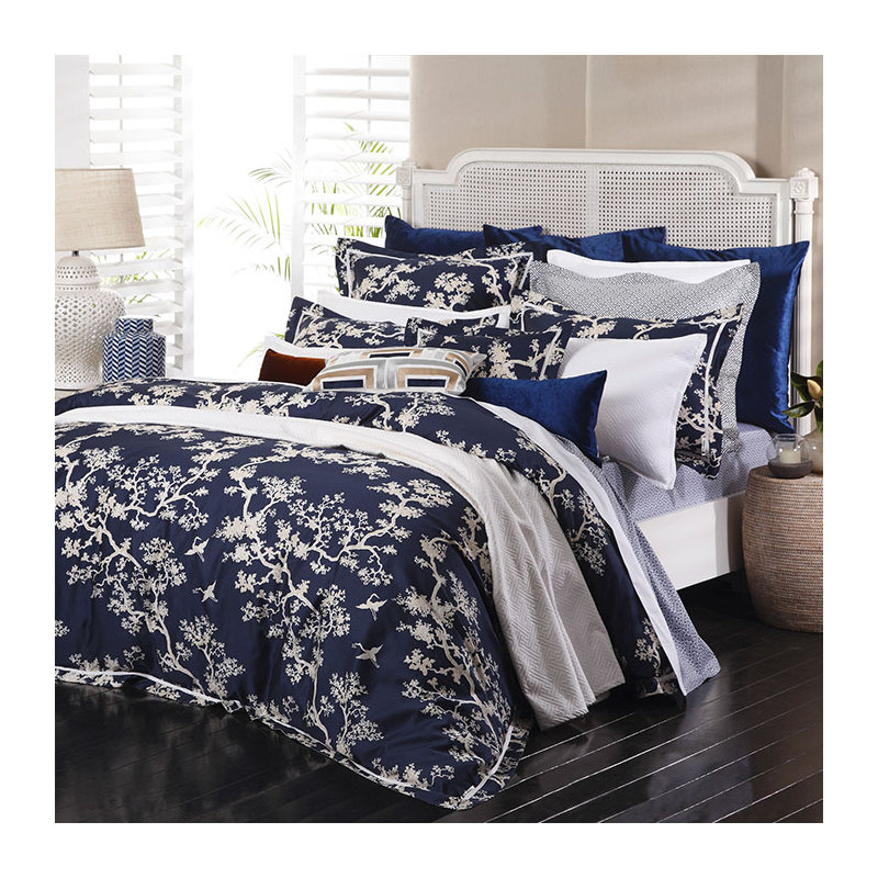 Dix Traditional Floral Duvet Cover, Twin, Violet/Light Gray