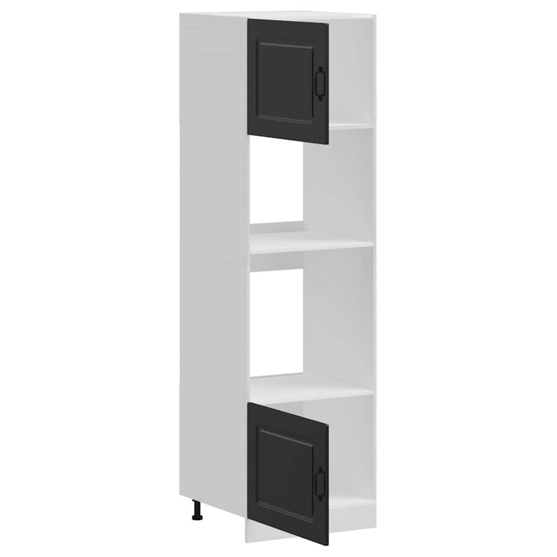 Oven Cabinets 2 Pcs Lucca Engineered Wood, Black