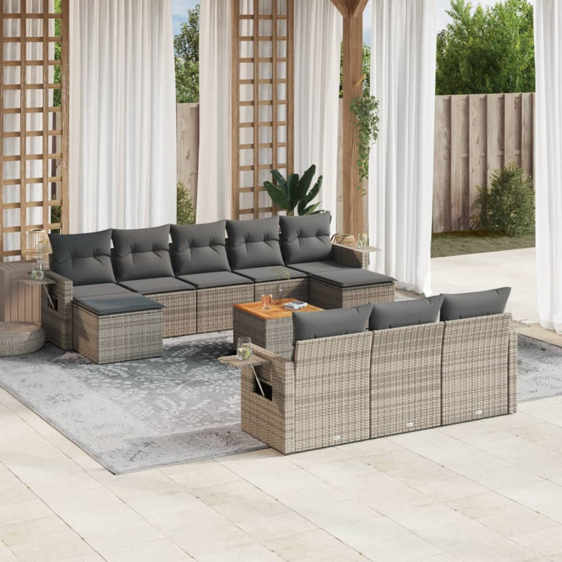 Ensemble de canapé de jardin Vidaxl gris