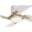 Ventilateur de plafond encastré 48 po avec 4 pales bicolores, 4 lumières à intensité variable et télécommande réversible, blanc et or NAB-384645963-384645957