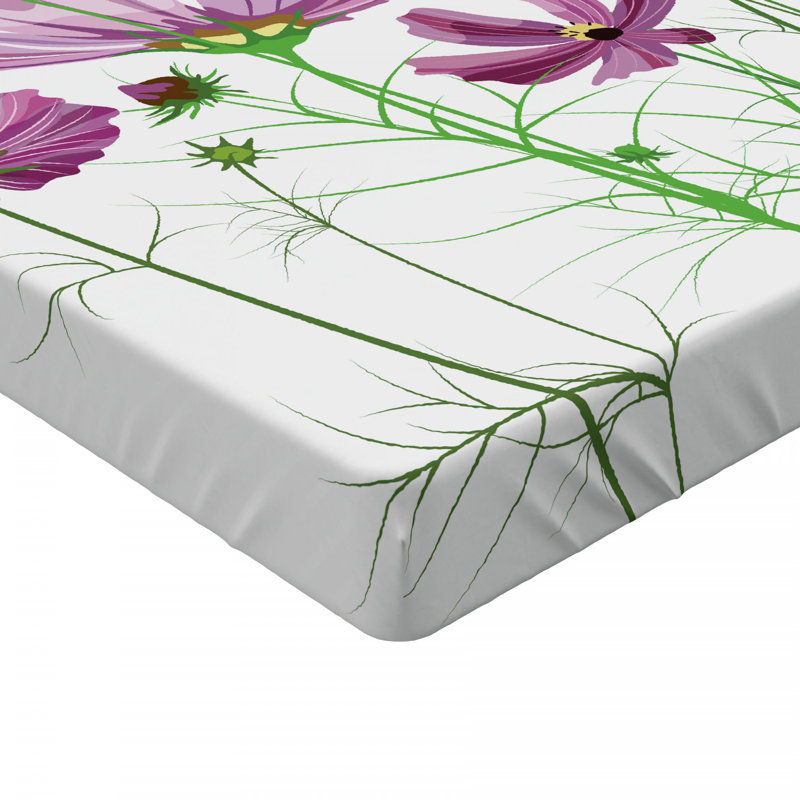 Microfiber Floral Fitted Sheet, Full Fitted Sheet