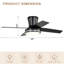 44" Modern Flush Mount Ceiling Fan with Lights and Remote, 6 Speed Reversible DC Motor, Low Profile Ceiling Fan-1515590685-1515590684