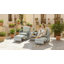 Ensemble de meubles de patio 5 pièces avec coussins repose-pieds, gris / crème-696206589