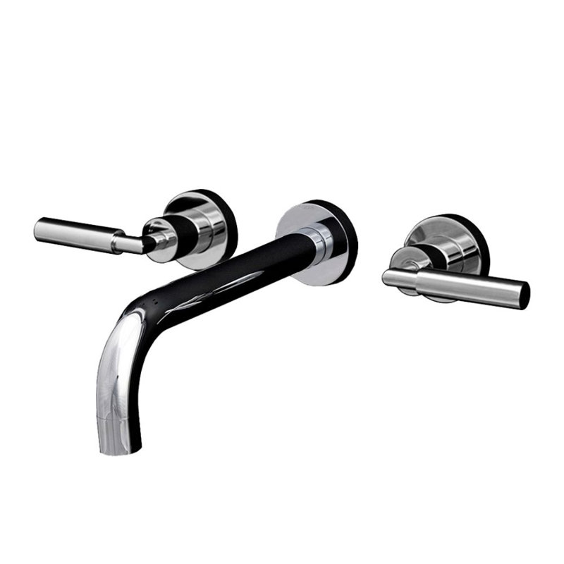 Cigno Wall Mounted Bathroom Faucet, Polished Chrome, 1.2 GPM, Lever Handle