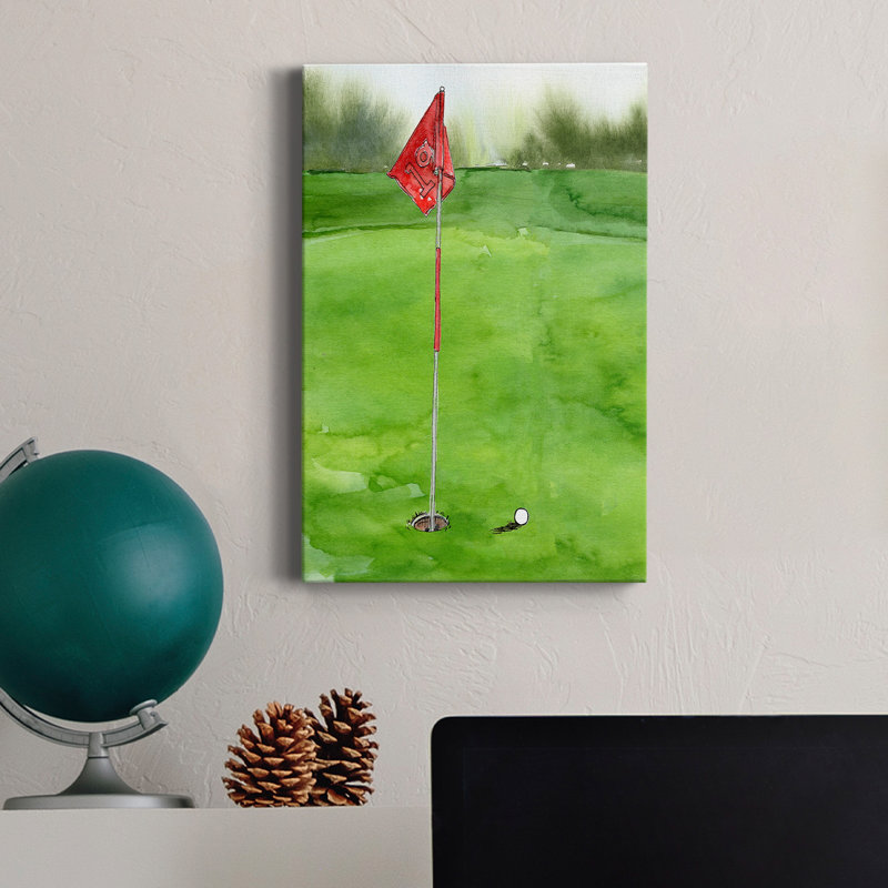 -Tee Off Time I, toile tendue avec châssis de qualité supérieure - prête à être accrochée, H 27 po x l 18 po x P 1 po