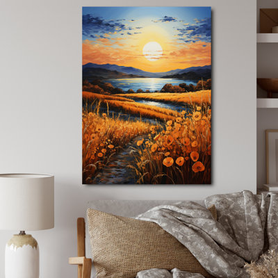 «Vangogh Harvest Time in the Wheat Fields I» par Vincent Van Gogh - peinture sur toile
