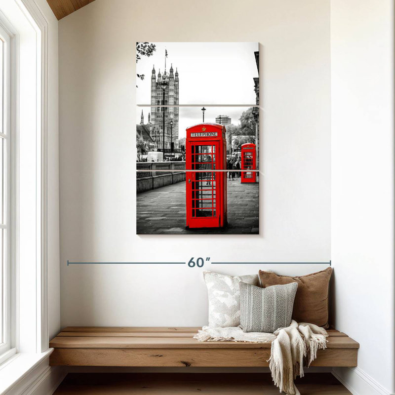 Cabines téléphoniques rouges, Londres, H 45 po x l 28 po