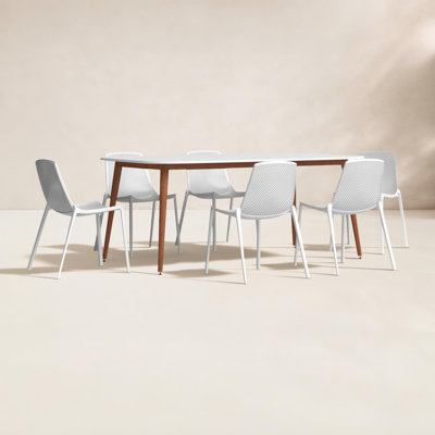 Anautica 76" Eucalyptus Patio Dining Set