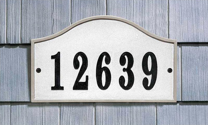 Plaque d’adresse murale sur 1 ligne verona serpentin, Beige, Noir, Oui
