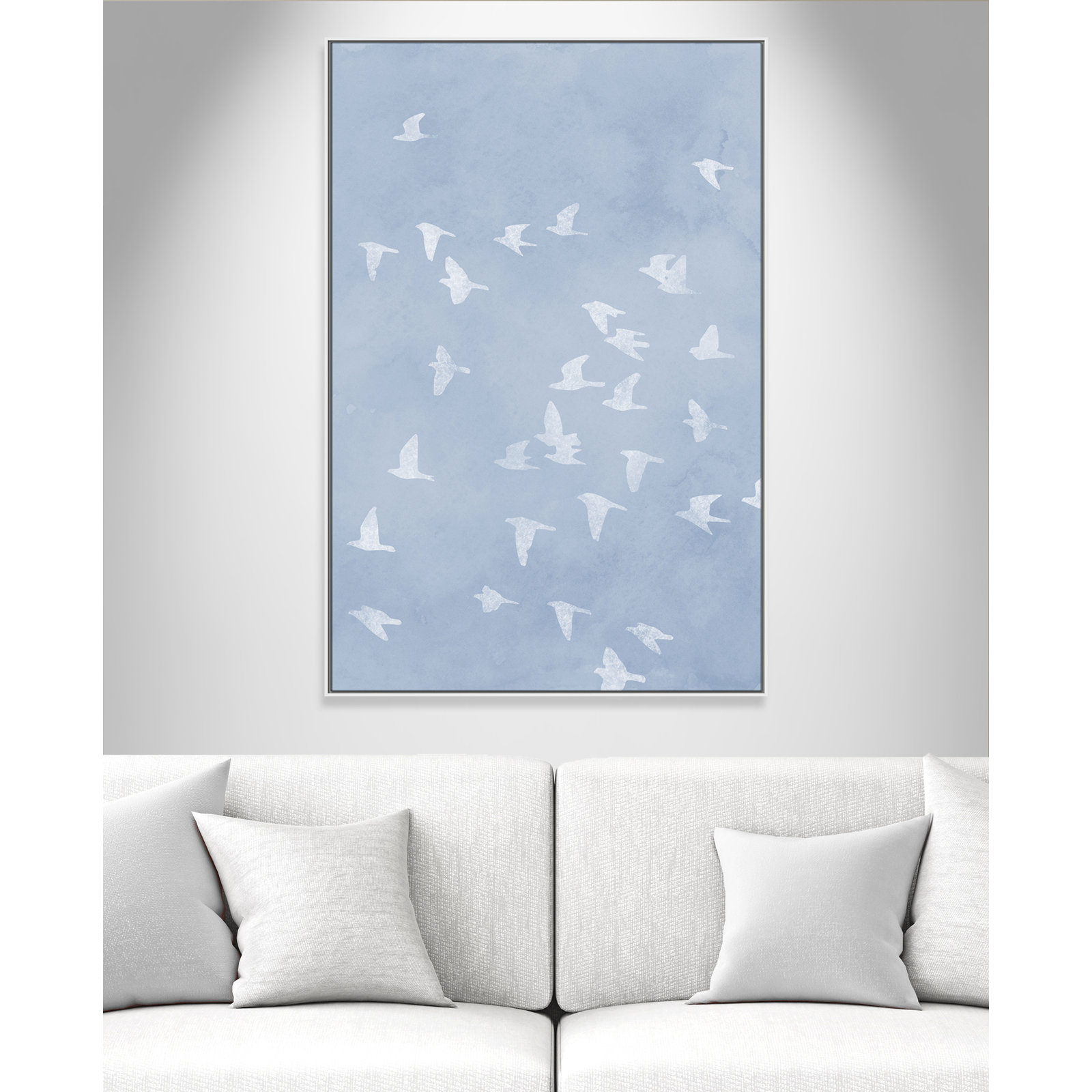 Flying Friends Print by Marcus Prime, White Floater, 41.5'' W x 61.5'' H