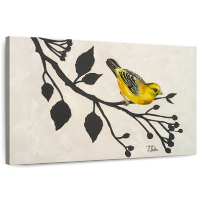 Brampt oiseau jaune sur la branche I