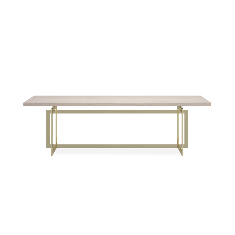 Caracole Classic Stone Dining Table, Gold, Beige