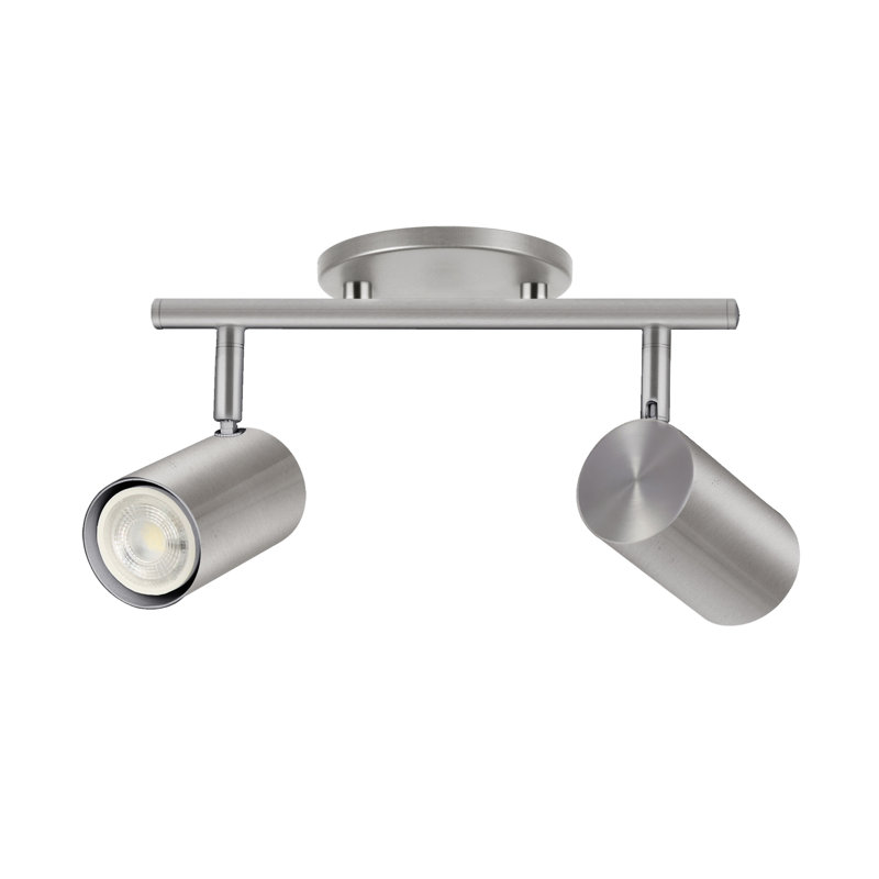Éclairage sur rail Taylor - 2 lumières, Chrome satiné