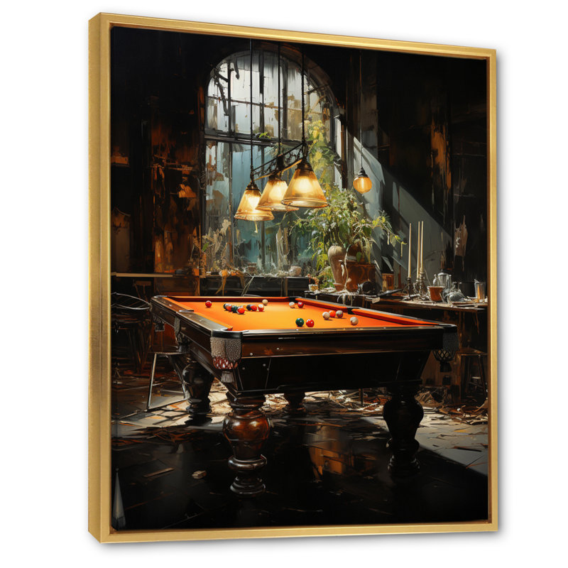 Curissa Billard Shadows In Motion I, reproduction d'art sur toile, H 20 po x l 12 po x P 1 po, Cadre flottant doré