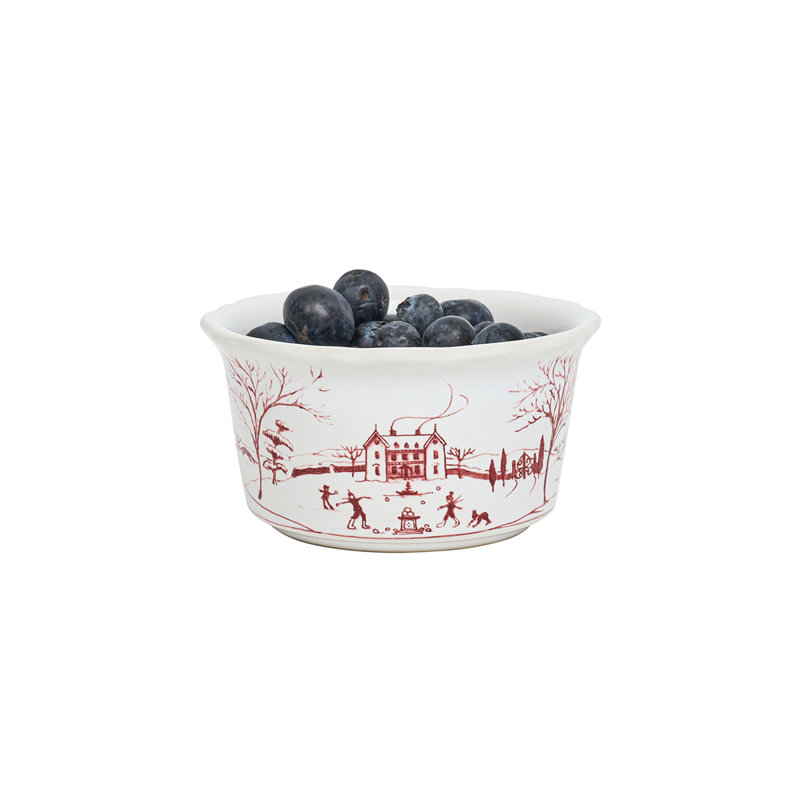 Country Estate Winter Frolic Ramekin, Ruby