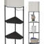 Sector Corner Shelf Lamp 3 Colour Temperatures Led Bulb,corner Lamp With Linen Lampshade