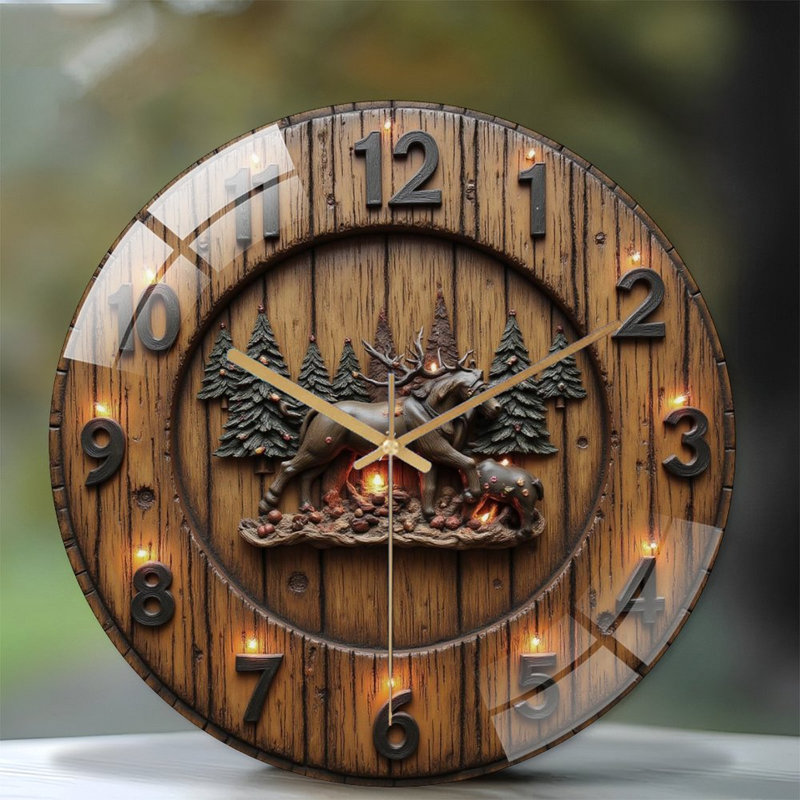 Horloge murale en bois 12 po