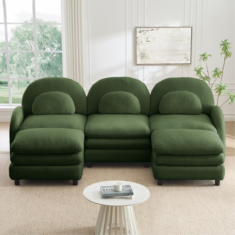 Canapé 3 places Teddy, 98.2" W, Green Teddy