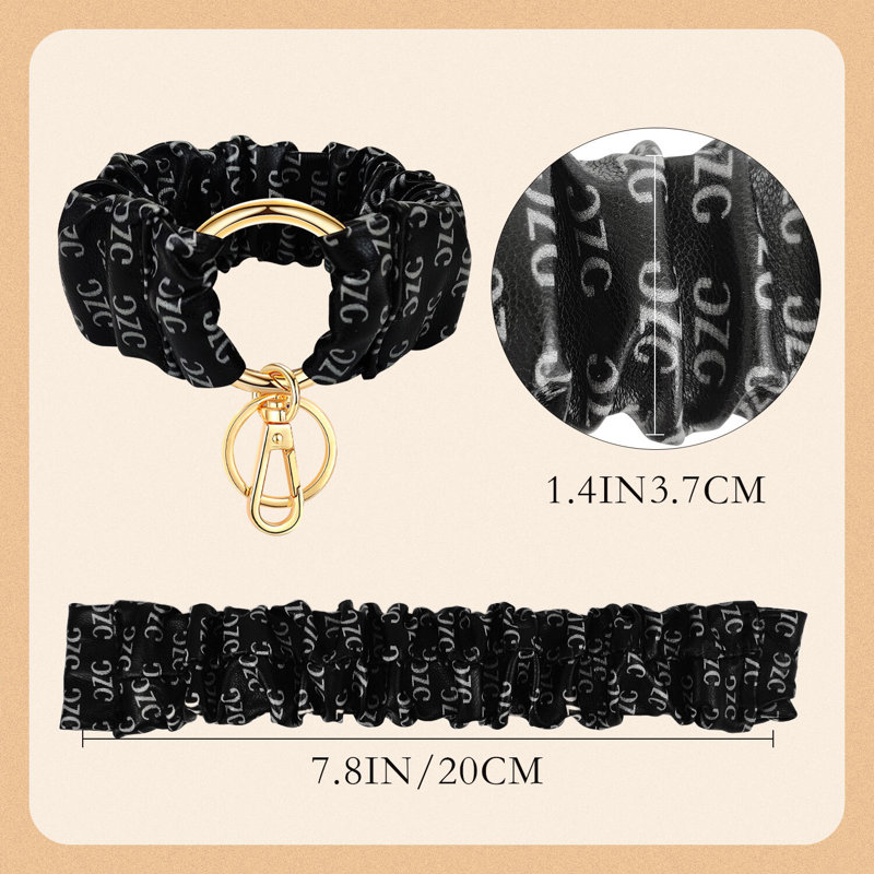 Black Scrunchie Keychain Wristlet
