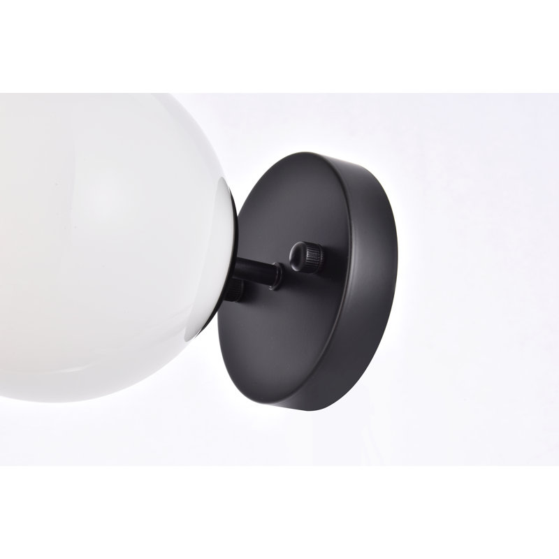 Alijiah Wall Sconce, Frosted White, Black