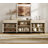 Storage Cabinet With Glass Doors, 3 In 1 Modern Sideboard With Adjustable Shelves And 2 Drawers, Coffee Bar Cabinet For Living Room, Kitchen-1238358003-1232501458