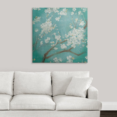 White Cherry Blossoms " White Cherry Blossoms I On Blue Aged No Bird " by Danhui Nai