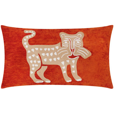 Clauda Abstract Orange Rectangular Throw Pillow Cover