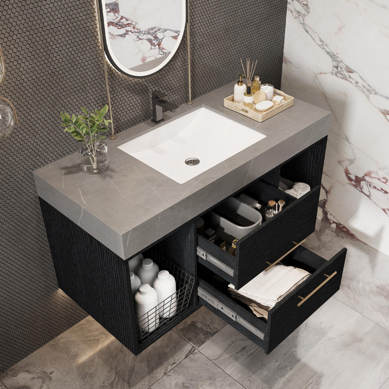 Armoire de salle de bain Floating Design, Gris, 39"
