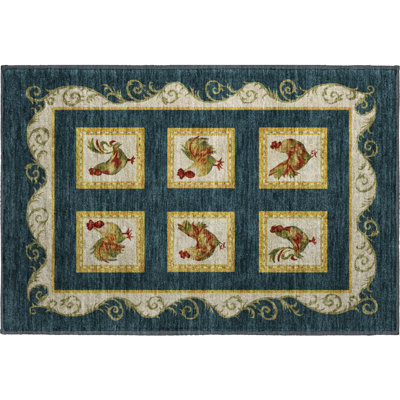 Premium Machine Washable Chiekezi AMF159 Midnight Rug